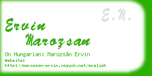 ervin marozsan business card