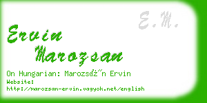 ervin marozsan business card